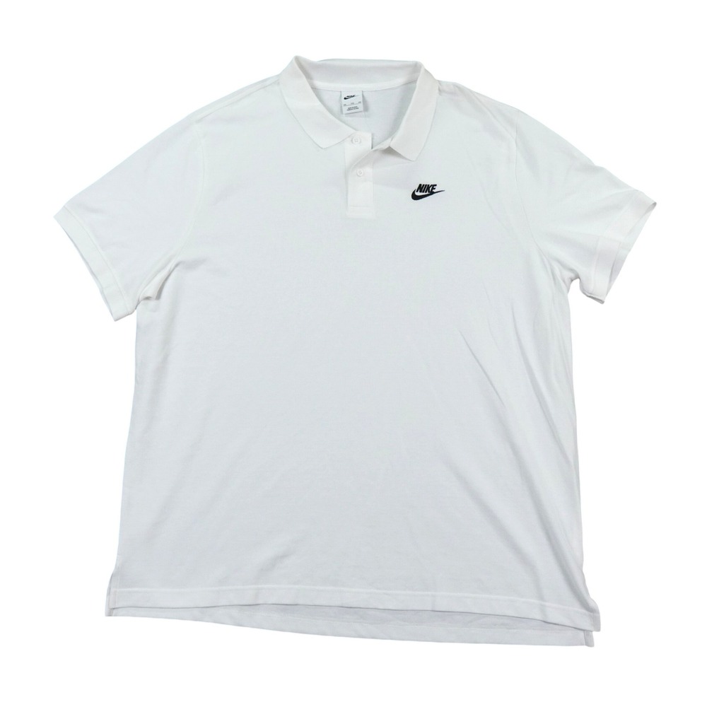 Nike Sportswear‎ Cotton Polo Mens XXL White Embroidered Logo Streetwear Casual